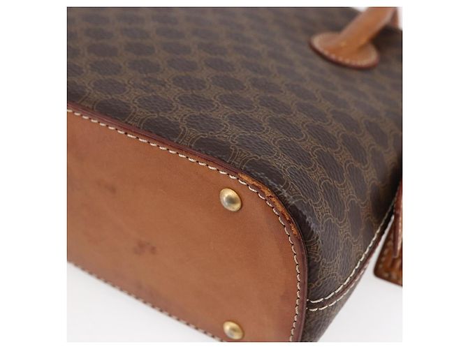 Céline Borsa a mano in tela Macadam CELINE in pelle PVC marrone Auth ki6076 - vista 15