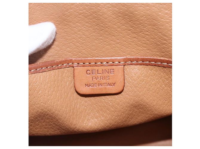 Céline Borsa a mano in tela Macadam CELINE in pelle PVC marrone Auth ki6076 - vista 17
