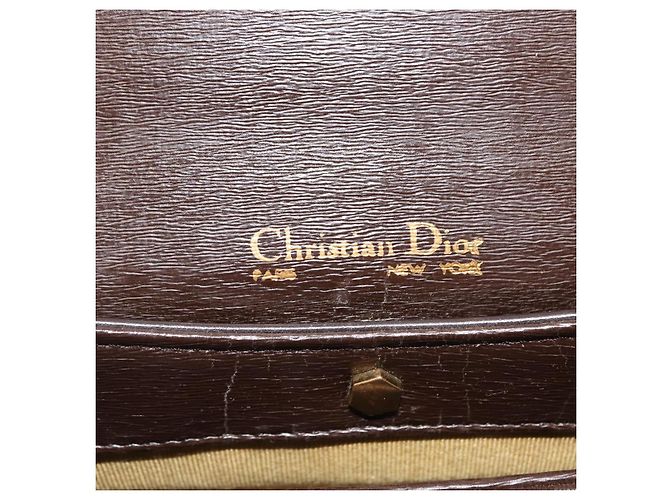 Borsa a mano Christian Dior in pelle marrone dorato Auth 146106 D'oro - vista 11