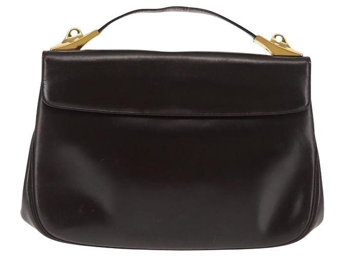 Borsa a mano Christian Dior in pelle marrone dorato Auth 146106 D'oro - vista 2
