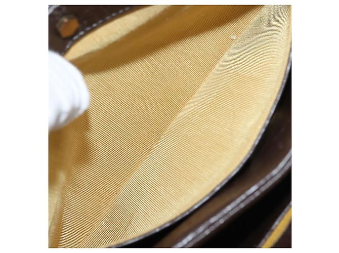 Borsa a mano Christian Dior in pelle marrone dorato Auth 146106 D'oro - vista 21