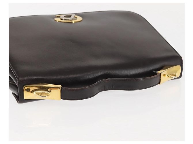 Borsa a mano Christian Dior in pelle marrone dorato Auth 146106 D'oro - vista 6