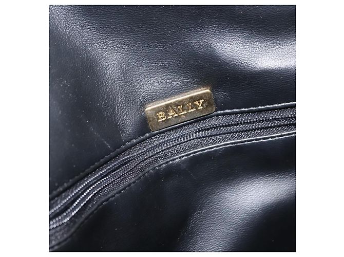 BALLY Borsa a Spalla a Catena in Pelle Nera Auth 147146 Nero - vista 11