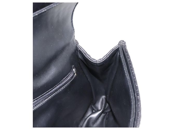 BALLY Borsa a Spalla a Catena in Pelle Nera Auth 147146 Nero - vista 19