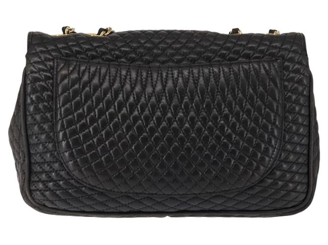 BALLY Borsa a Spalla a Catena in Pelle Nera Auth 147146 Nero - vista 2