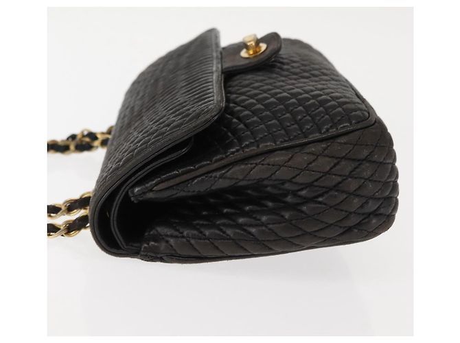 BALLY Borsa a Spalla a Catena in Pelle Nera Auth 147146 Nero - vista 4
