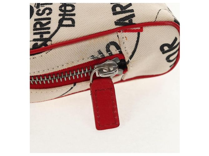 Pochette Hardcore in Tela Bianca Rossa Auth 143024V Christian Dior Bianco Rosso - vista 19