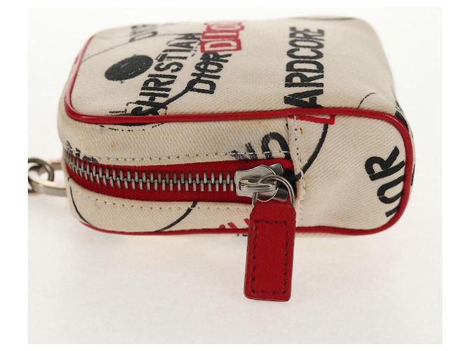 Pochette Hardcore in Tela Bianca Rossa Auth 143024V Christian Dior Bianco Rosso - vista 3
