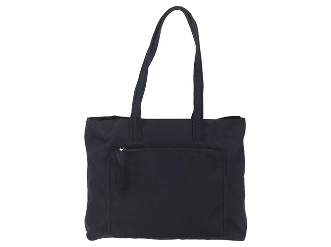 Borsa Tote Prada in Nylon Nero e Oro Auth bs30070 D'oro - vista 2