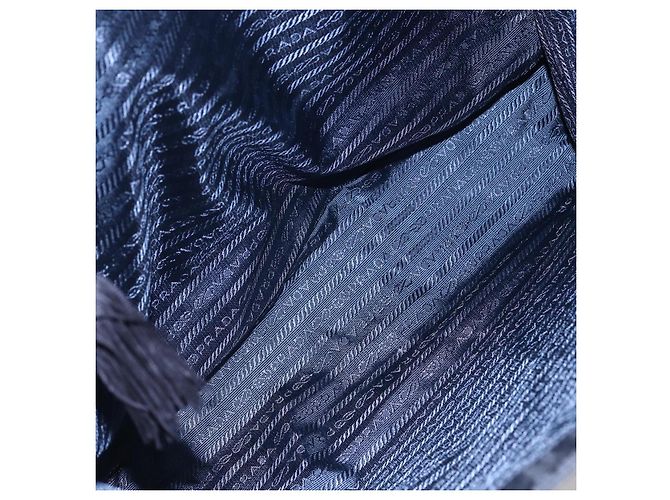 Borsa Tote Prada in Nylon Nero e Oro Auth bs30070 D'oro - vista 21