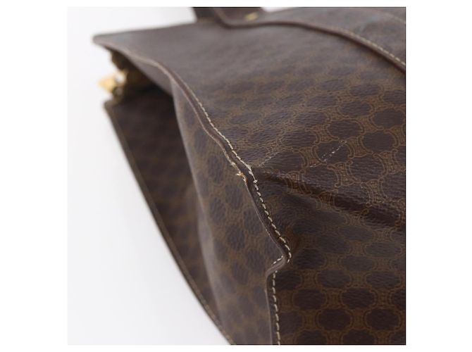 Céline Borsa tote in tela Macadam CELINE in pelle PVC marrone oro Auth ep11358 D'oro - vista 11