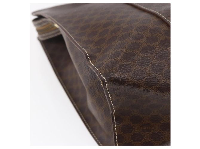 Céline Borsa tote in tela Macadam CELINE in pelle PVC marrone oro Auth ep11358 D'oro - vista 13
