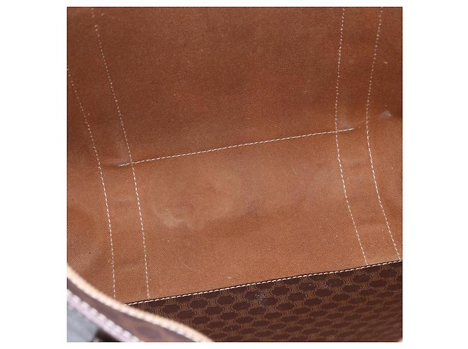 Céline Borsa tote in tela Macadam CELINE in pelle PVC marrone oro Auth ep11358 D'oro - vista 16