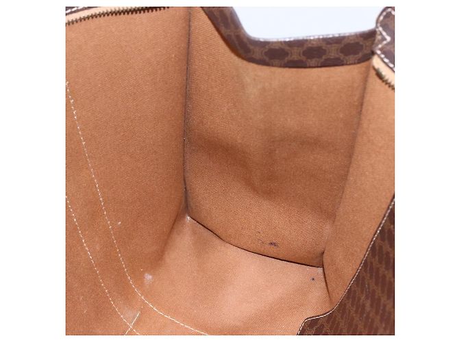 Céline Borsa tote in tela Macadam CELINE in pelle PVC marrone oro Auth ep11358 D'oro - vista 17