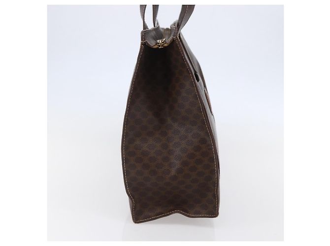 Céline Borsa tote in tela Macadam CELINE in pelle PVC marrone oro Auth ep11358 D'oro - vista 4