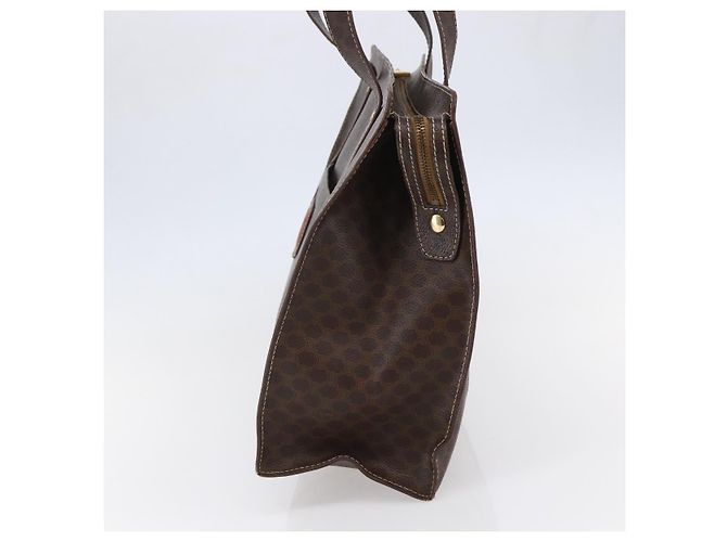 Céline Borsa tote in tela Macadam CELINE in pelle PVC marrone oro Auth ep11358 D'oro - vista 5