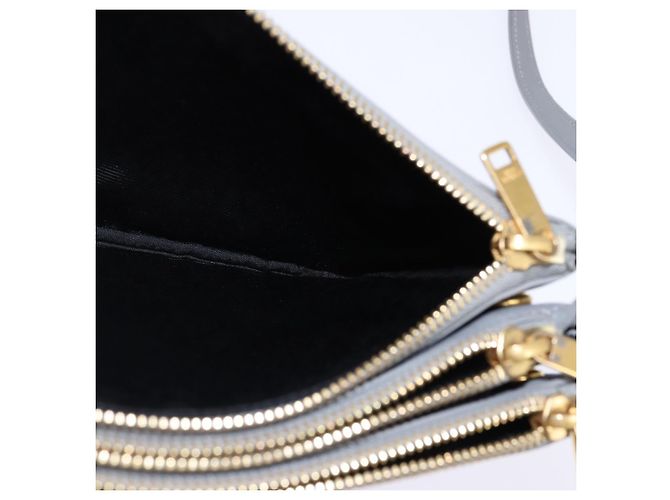 Céline CELINE Trios Mall Schultertasche aus Leder Grau Gold Auth BA7046 Braun Golden - Ansicht 16