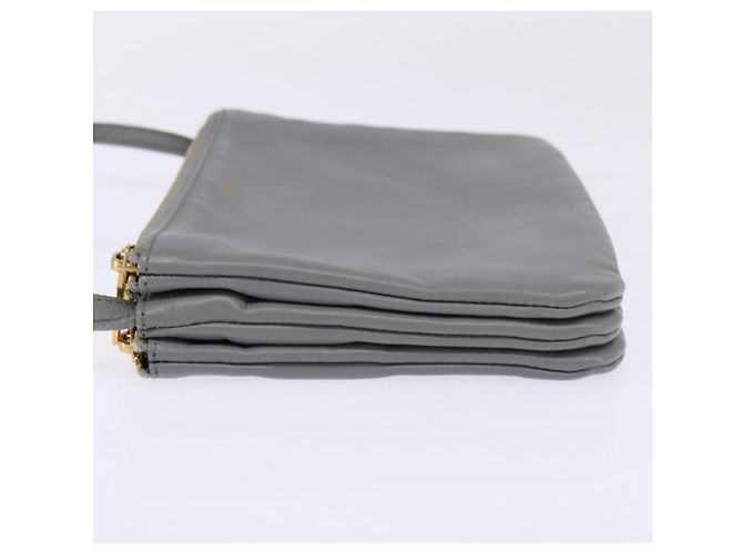Céline CELINE Trios Mall Schultertasche aus Leder Grau Gold Auth BA7046 Braun Golden - Ansicht 4