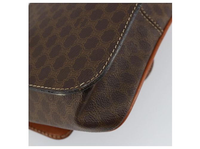 Céline Borsa a spalla circolare in tela Macadam CELINE in pelle PVC marrone oro Auth 147957 D'oro - vista 13