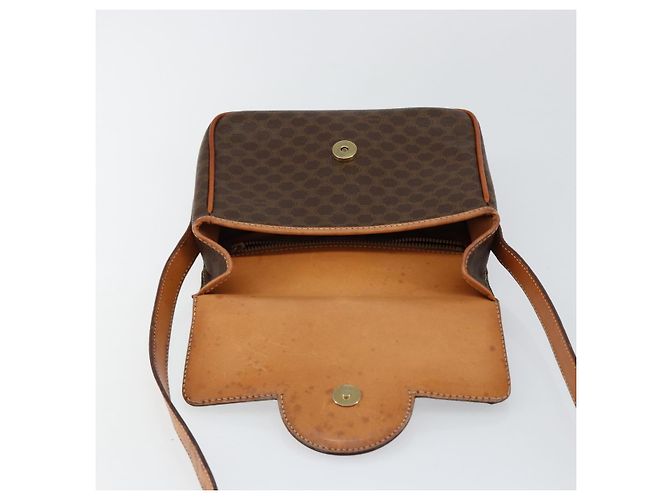 Céline Borsa a spalla circolare in tela Macadam CELINE in pelle PVC marrone oro Auth 147957 D'oro - vista 15