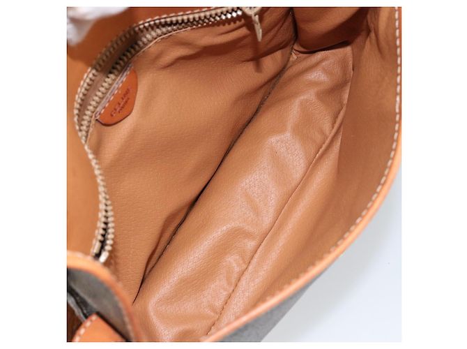 Céline Borsa a spalla circolare in tela Macadam CELINE in pelle PVC marrone oro Auth 147957 D'oro - vista 17
