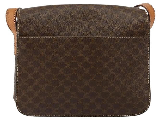 Céline Borsa a spalla circolare in tela Macadam CELINE in pelle PVC marrone oro Auth 147957 D'oro - vista 3