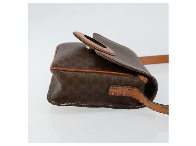 Céline Borsa a spalla circolare in tela Macadam CELINE in pelle PVC marrone oro Auth 147957 D'oro - vista 4
