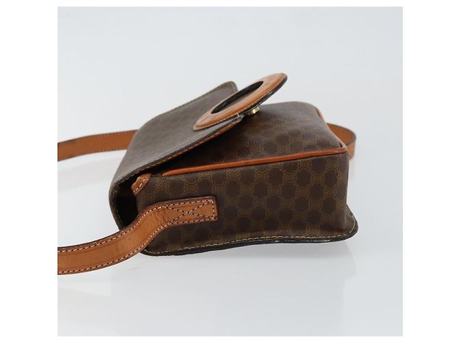 Céline Borsa a spalla circolare in tela Macadam CELINE in pelle PVC marrone oro Auth 147957 D'oro - vista 5