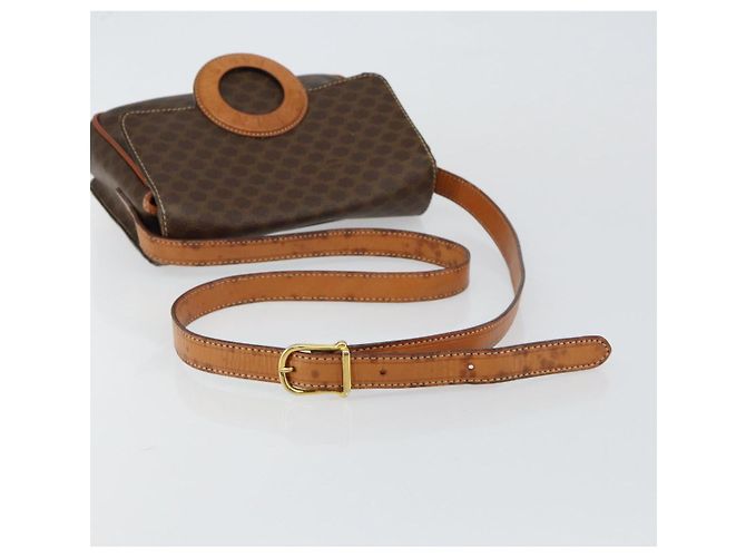 Céline Borsa a spalla circolare in tela Macadam CELINE in pelle PVC marrone oro Auth 147957 D'oro - vista 7