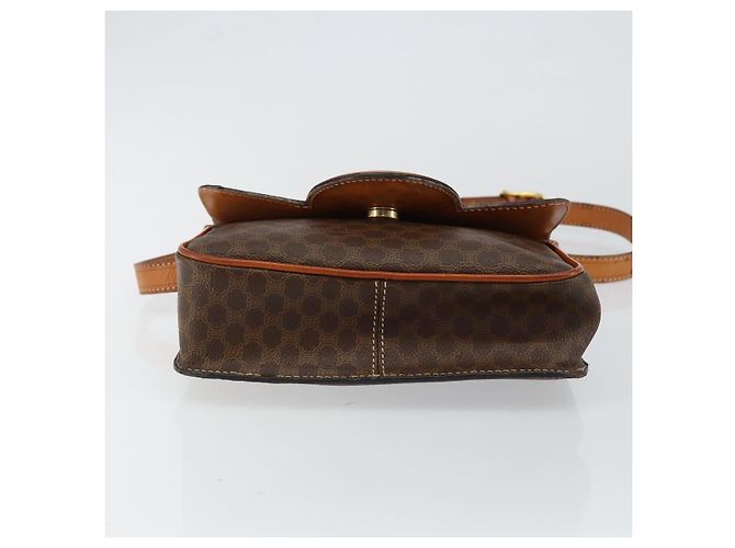 Céline Borsa a spalla circolare in tela Macadam CELINE in pelle PVC marrone oro Auth 147957 D'oro - vista 9