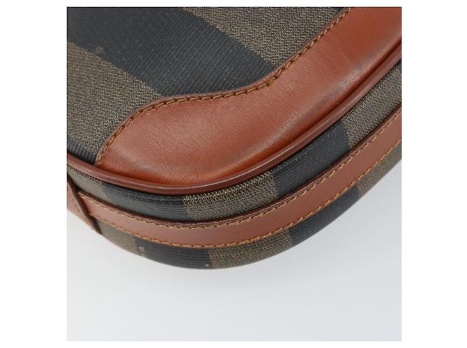 Pequin Borsa a Spalla in Tela Pecan FENDI PVC Nero Marrone oro Auth ep11355 D'oro - vista 11