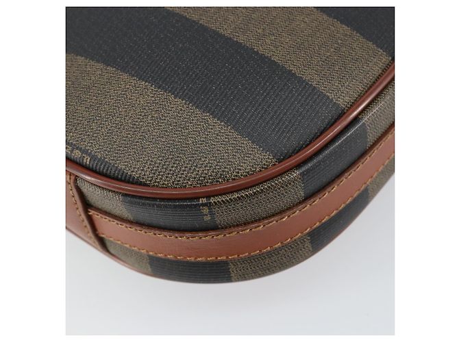 Pequin Borsa a Spalla in Tela Pecan FENDI PVC Nero Marrone oro Auth ep11355 D'oro - vista 13