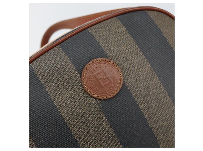 Pequin Borsa a Spalla in Tela Pecan FENDI PVC Nero Marrone oro Auth ep11355 D'oro - vista 14