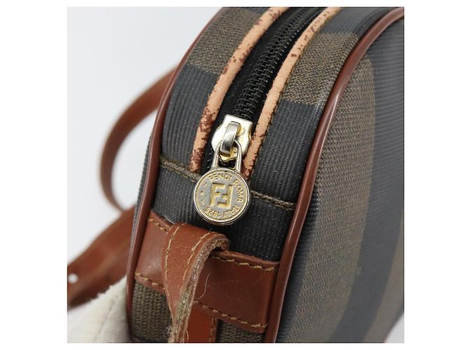 Pequin Borsa a Spalla in Tela Pecan FENDI PVC Nero Marrone oro Auth ep11355 D'oro - vista 15