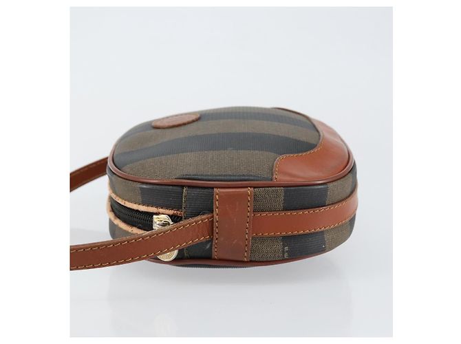 Pequin Borsa a Spalla in Tela Pecan FENDI PVC Nero Marrone oro Auth ep11355 D'oro - vista 5