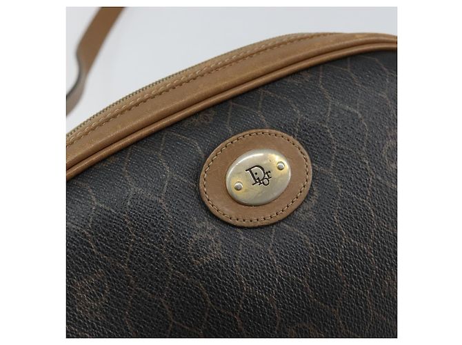 Borsa a spalla in tela a nido d'ape Christian Dior in pelle PVC nera e oro Auth BA7079 - vista 14