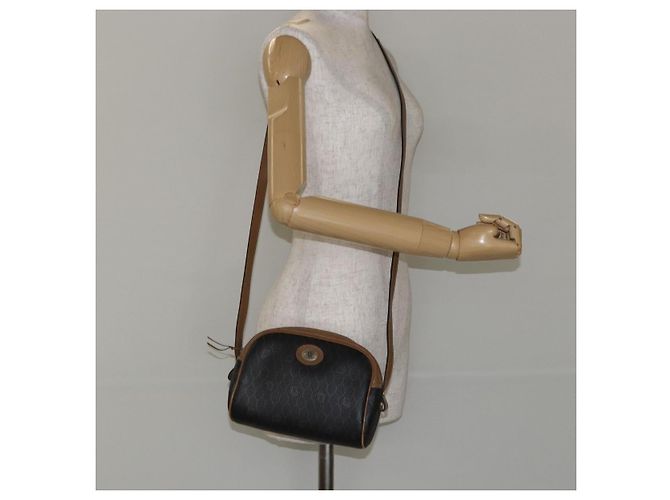 Borsa a spalla in tela a nido d'ape Christian Dior in pelle PVC nera e oro Auth BA7079 - vista 21