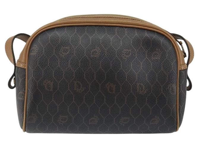 Borsa a spalla in tela a nido d'ape Christian Dior in pelle PVC nera e oro Auth BA7079 - vista 3