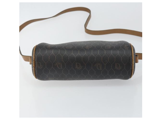 Borsa a spalla in tela a nido d'ape Christian Dior in pelle PVC nera e oro Auth BA7079 - vista 9