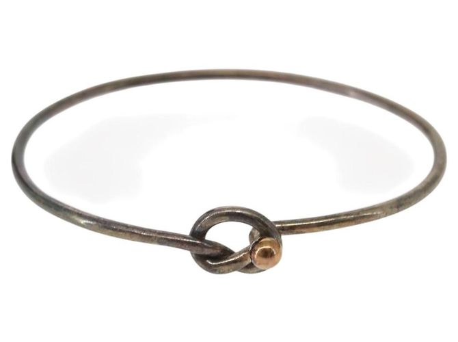 Autre Marque Bracciale Bangle Hook & Eye in Argento Ag925 K18 Auth SW1659 - vista 2