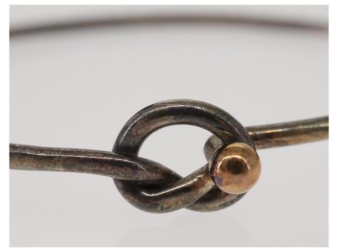 Autre Marque Bracciale Bangle Hook & Eye in Argento Ag925 K18 Auth SW1659 - vista 6