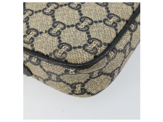 Borsa a Spalla GUCCI GG Plus Supreme PVC Blu Navy Oro Auth 146819 D'oro - vista 11