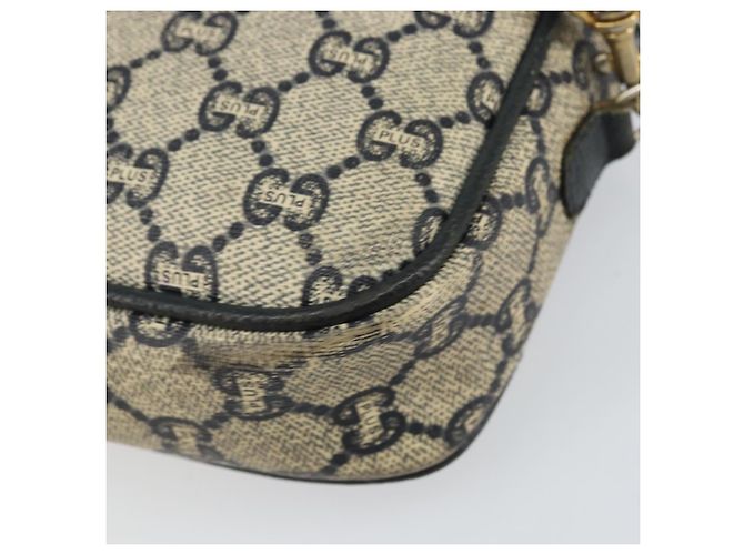 Borsa a Spalla GUCCI GG Plus Supreme PVC Blu Navy Oro Auth 146819 D'oro - vista 12