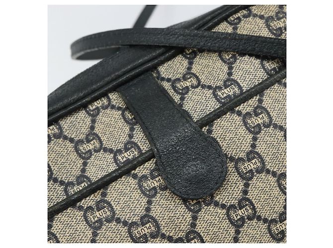 Borsa a Spalla GUCCI GG Plus Supreme PVC Blu Navy Oro Auth 146819 D'oro - vista 14