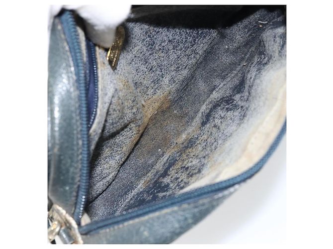 Borsa a Spalla GUCCI GG Plus Supreme PVC Blu Navy Oro Auth 146819 D'oro - vista 18