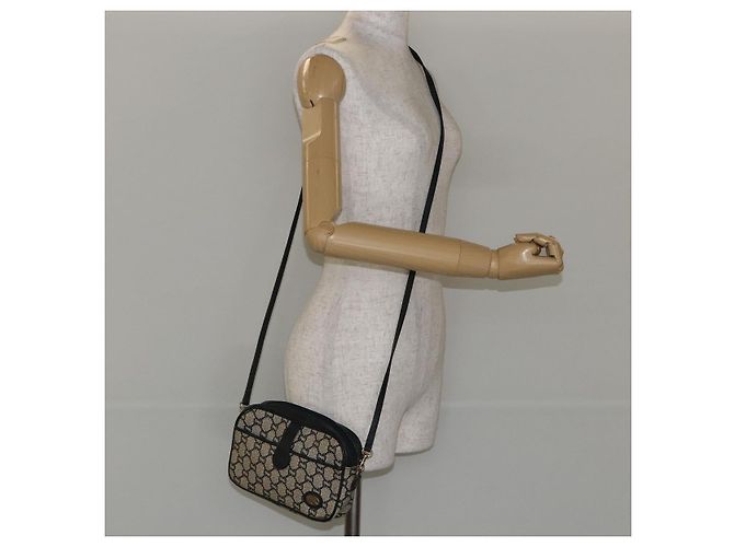 Borsa a Spalla GUCCI GG Plus Supreme PVC Blu Navy Oro Auth 146819 D'oro - vista 23