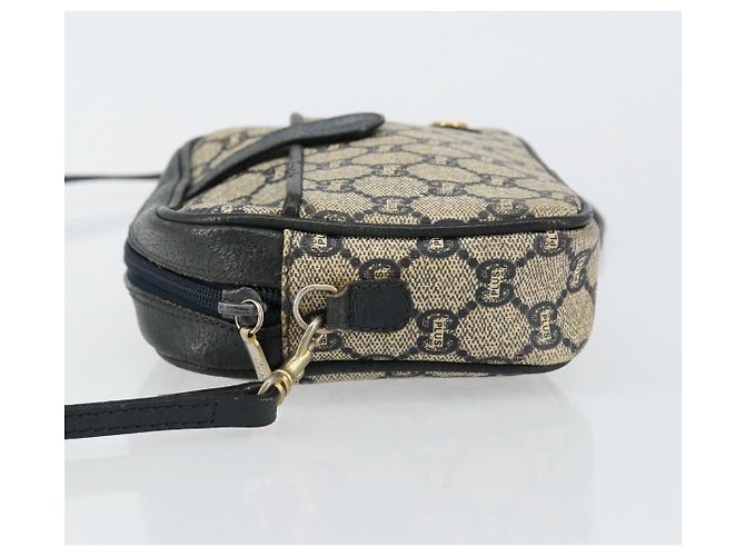 Borsa a Spalla GUCCI GG Plus Supreme PVC Blu Navy Oro Auth 146819 D'oro - vista 5