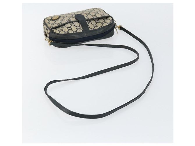 Borsa a Spalla GUCCI GG Plus Supreme PVC Blu Navy Oro Auth 146819 D'oro - vista 7