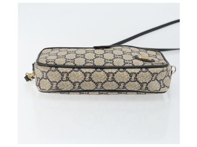 Borsa a Spalla GUCCI GG Plus Supreme PVC Blu Navy Oro Auth 146819 D'oro - vista 9