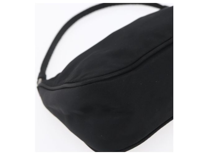 Bolso Accesorio Prada Nylon Negro Plata Auth SW1714 - vista 13